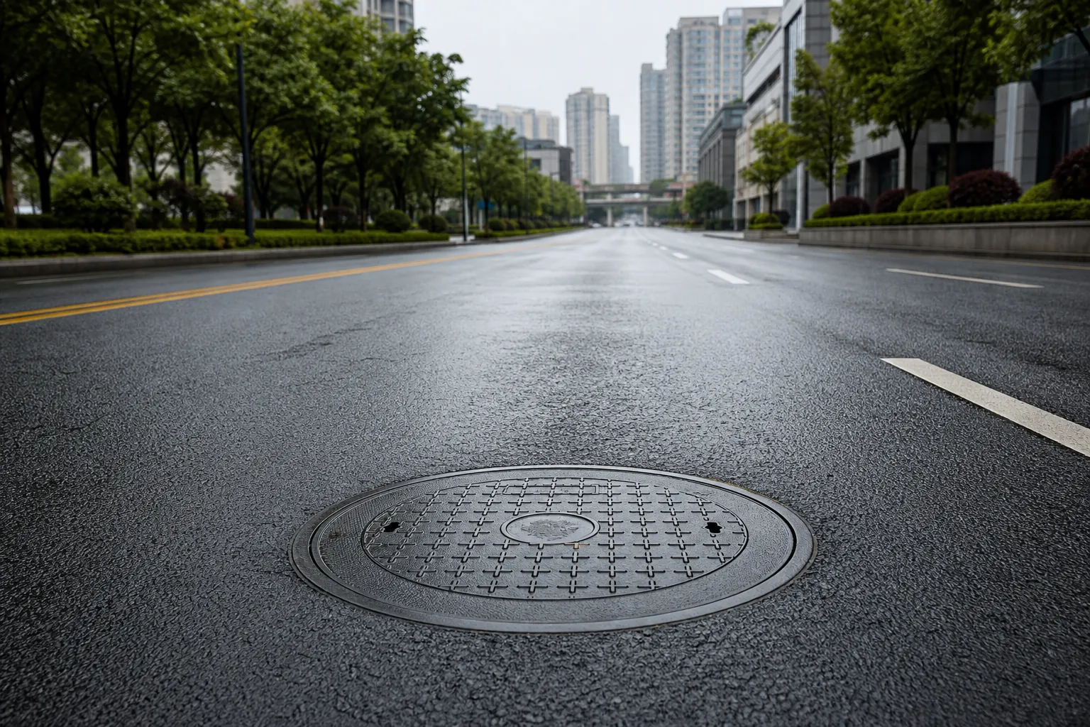 市政道路井盖应用场景示意图